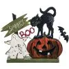 Halloween Kürbis & Katze Standdeko 24cm -Halloween spooky katze und kuerbis standdeko 24cm spooky cat and pumpkin plywood decor halloween deko 53032