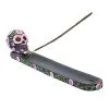 Sugar Skull Mit Blumen Räucherstäbchen Halter -Halloween sugar skull mit flowers raeucherstaebchen halter sugar skull with flowers incense burner 50735 01