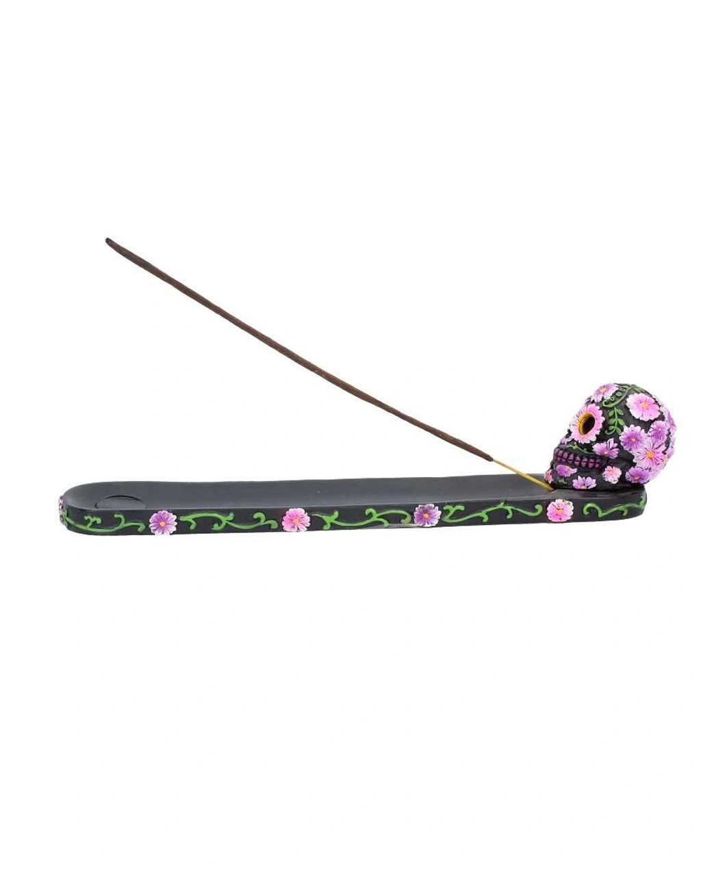 Sugar Skull Mit Blumen Räucherstäbchen Halter 5 Sugar Skull Mit Blumen Räucherstäbchen Halter – Bild 3