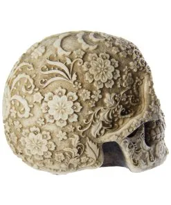 Totenschädel Mit Blütendesign -Halloween totenkopf mit bluetendesign totenschaedel dekoration skull with flower design 29106 4