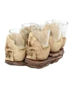 Totenschädel Schnapsglas Set 6 St. -Halloween totenkopf schnapsglas set totenschaedel schnapsglaeser skull shot glass set 50743 03