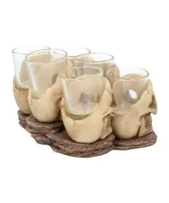 Totenschädel Schnapsglas Set 6 St. -Halloween totenkopf schnapsglas set totenschaedel schnapsglaeser skull shot glass set 50743 05