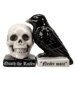 Totenschädel & Rabe Als Salz & Pfefferstreuer