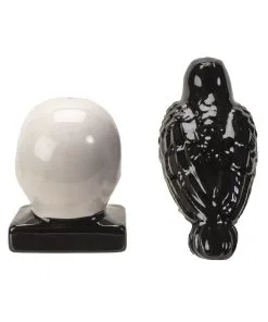 Totenschädel & Rabe Als Salz & Pfefferstreuer 11 Totenschädel & Rabe Als Salz & Pfefferstreuer -Halloween totenkopf und rabe salz und pfefferstreuer skull and raven salt and pepper shaker gothic tischdeko 54743 03