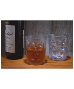 Totenschädel Whisky Glas -Halloween totenkopf whisky glaeser skull glass clear halloween geschirr und deko 51382 2