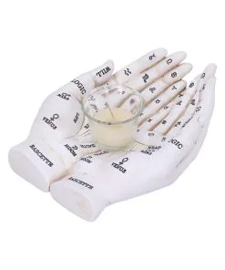 Weiße Chiromantie-Hände Teelichthalter -Halloween weisse handlese haende kerzenhalter weisse chiromantie haende teelichthalter 51058 02