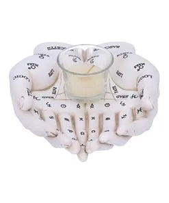 Weiße Chiromantie-Hände Teelichthalter -Halloween weisse handlese haende kerzenhalter weisse chiromantie haende teelichthalter 51058 04